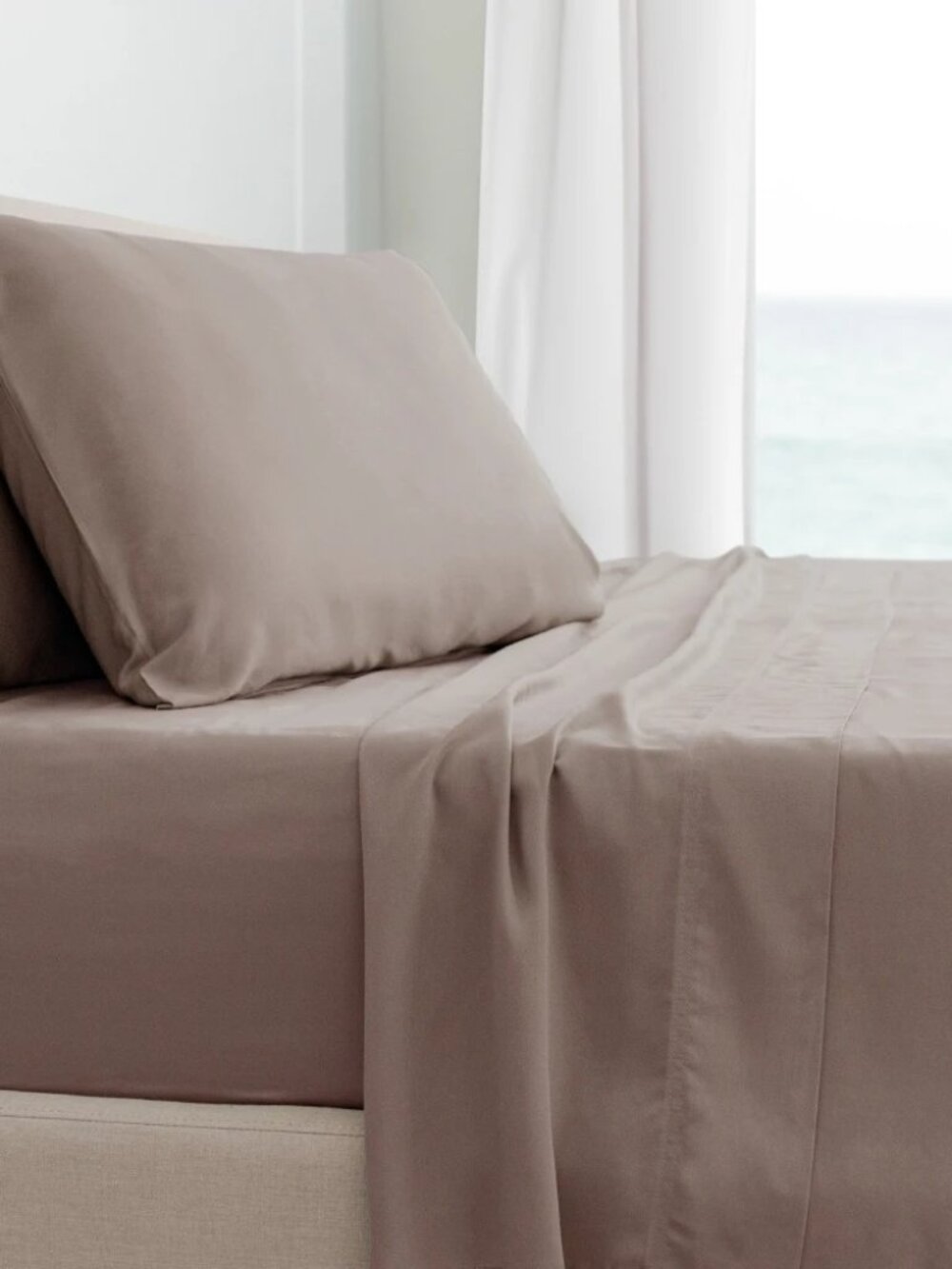 Cariloha Classic Bamboo Viscose Queen Sheet Set Beach Linen 4 Piece New in Bag - Picture 5 of 5